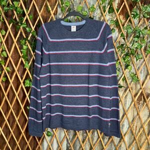 Vintage Y2K anchor blue surf/skate 00s striped knit sweater